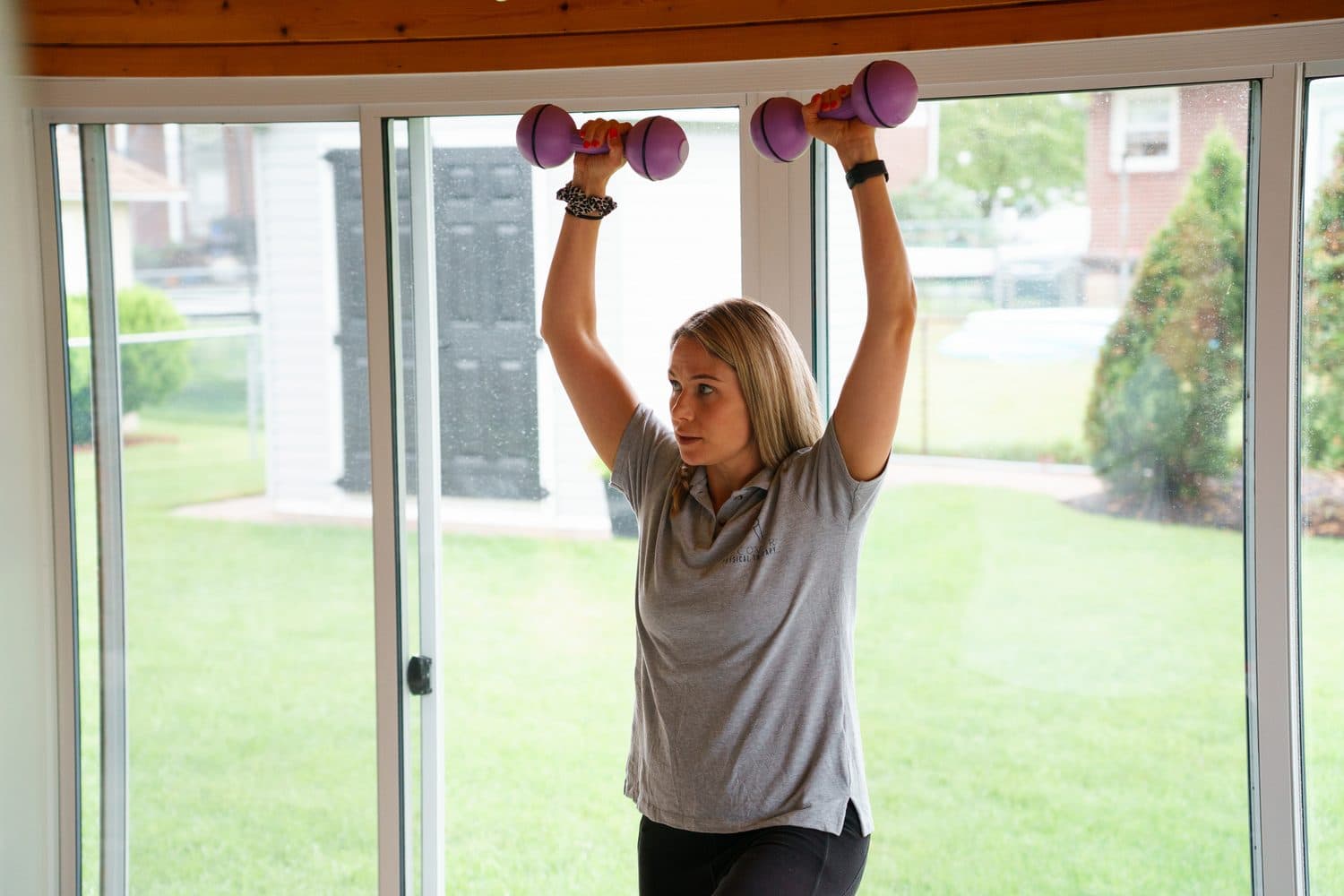 Nicole Ogletree demonstrating a beginner-friendly Strong & Steady exercise.